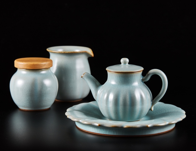 汝釉蓮華茶具組｜一心陶瓷