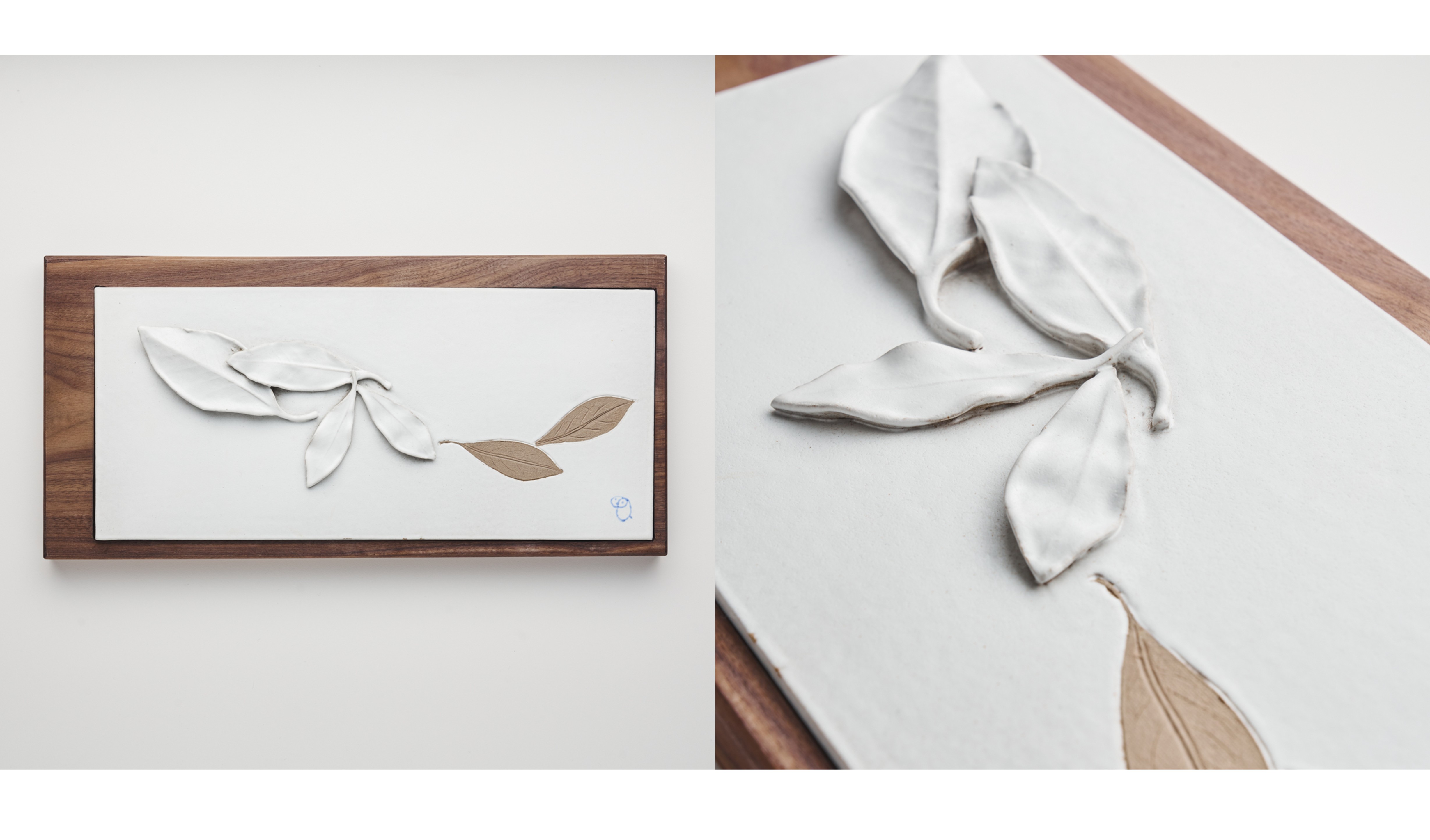 知秋｜Autumn Leaves　　陶板胡桃木壺承