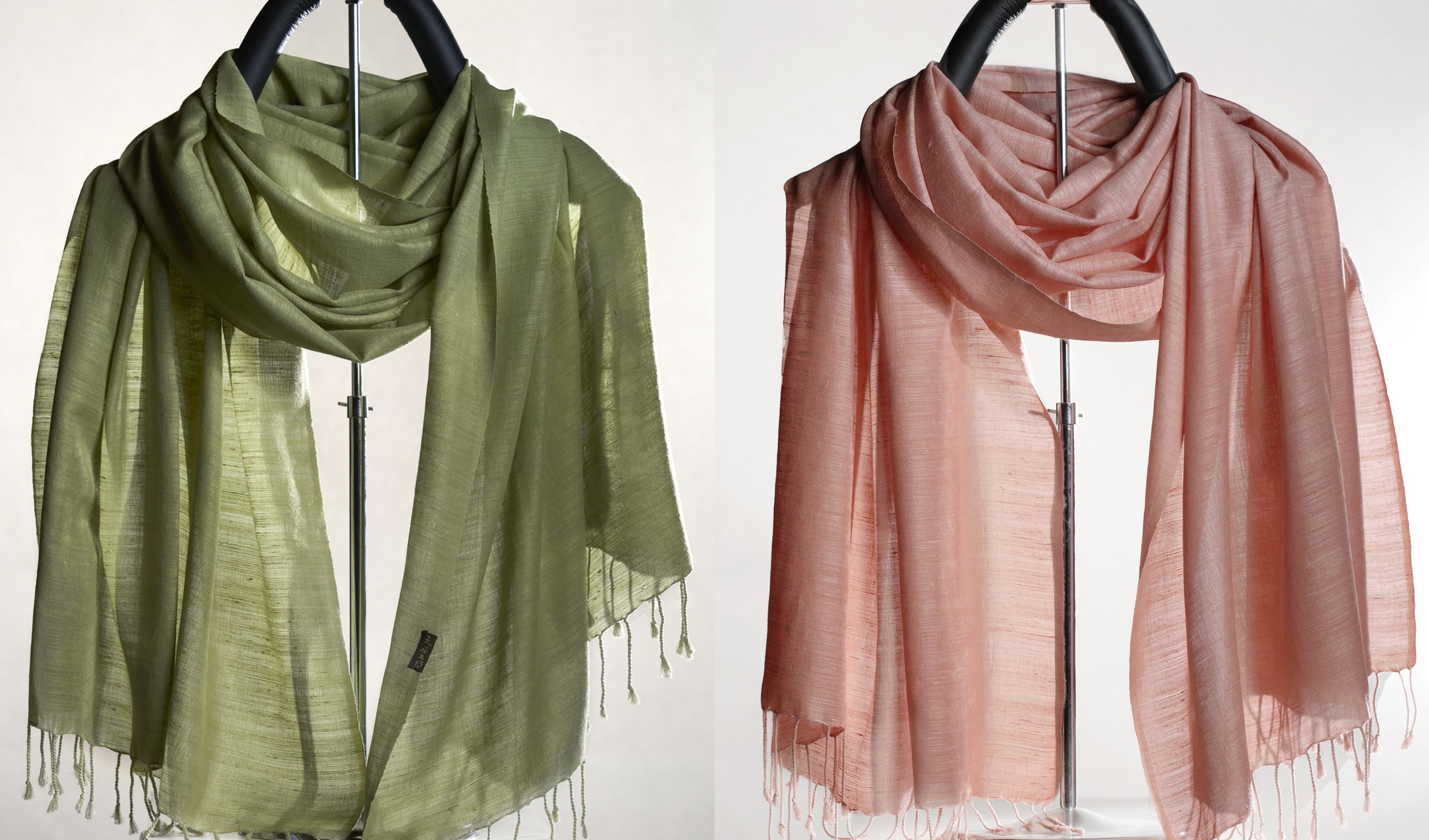 手織絲素色披肩